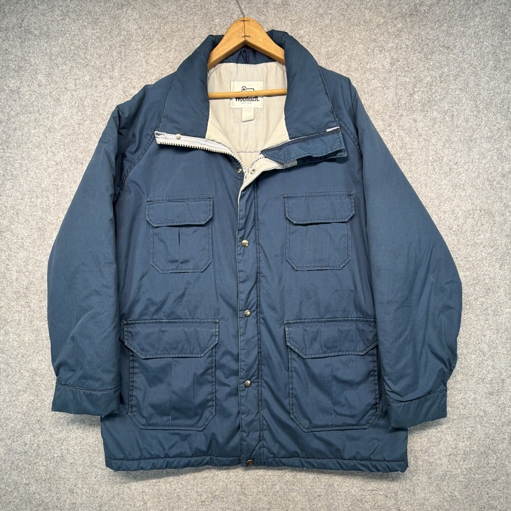 Vintage Woolrich Mountain Parka Utility Jacket Blue Men's XL